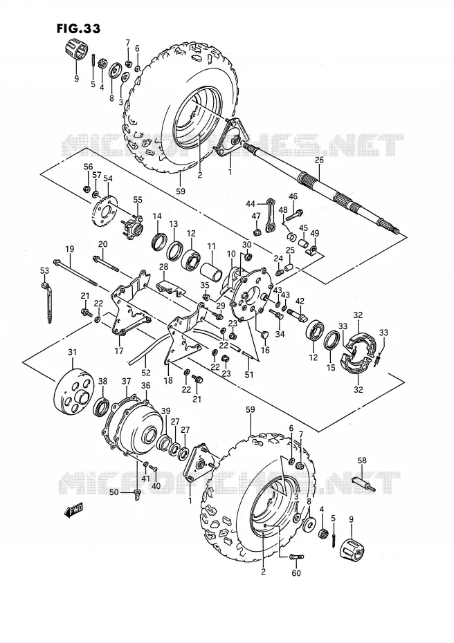 REAR WHEEL Suzuki QUAD 80 QUADSPORT 1990  LT80L(P1)