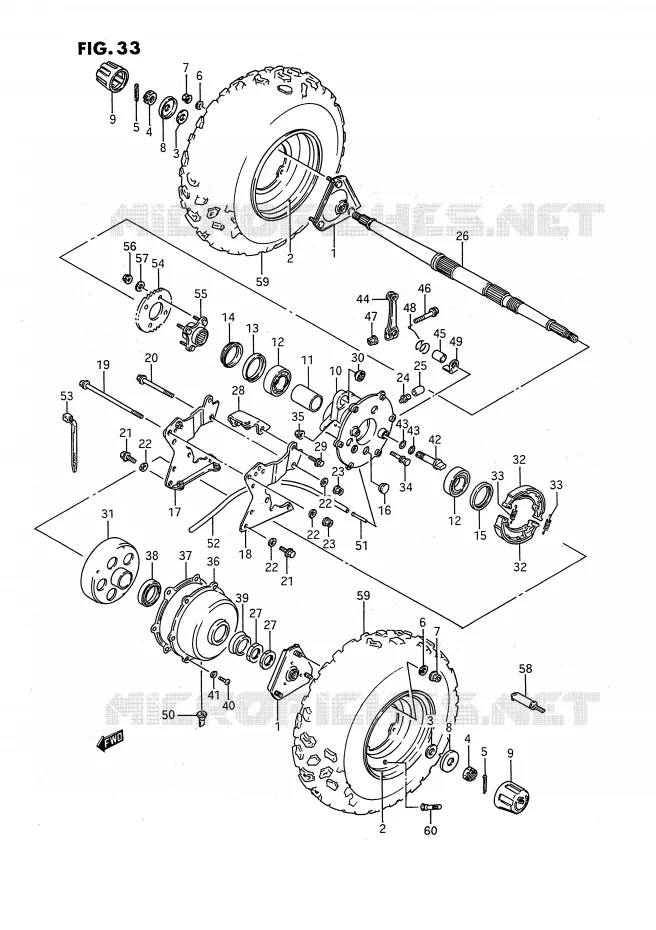 REAR WHEEL Suzuki QUAD 80 QUADSPORT 1995  LT80S(P28)