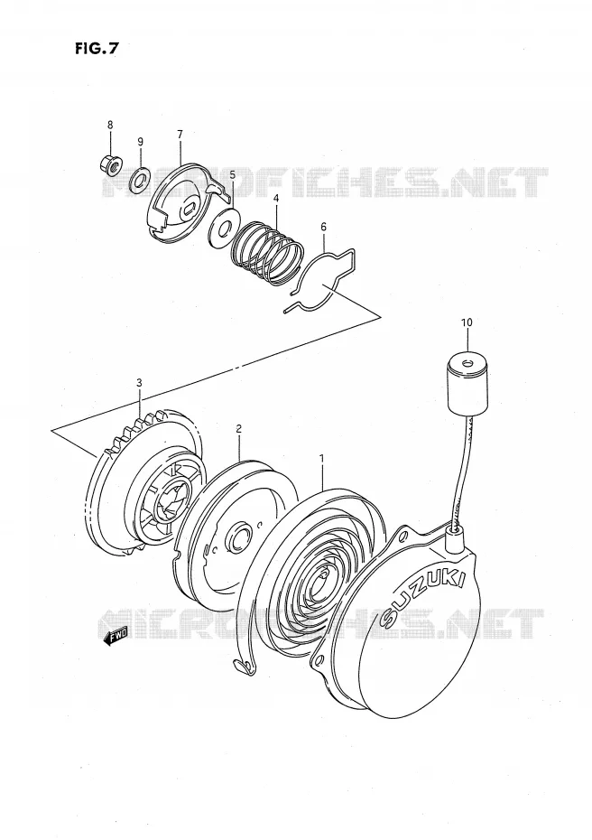 RECOIL STARTER (OPT) Suzuki QUAD 80 QUADSPORT 1995  LT80S(P1)