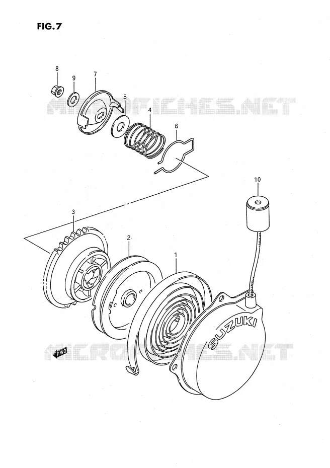RECOIL STARTER (OPT) Suzuki QUAD 80 QUADSPORT 1995  LT80S(P28)