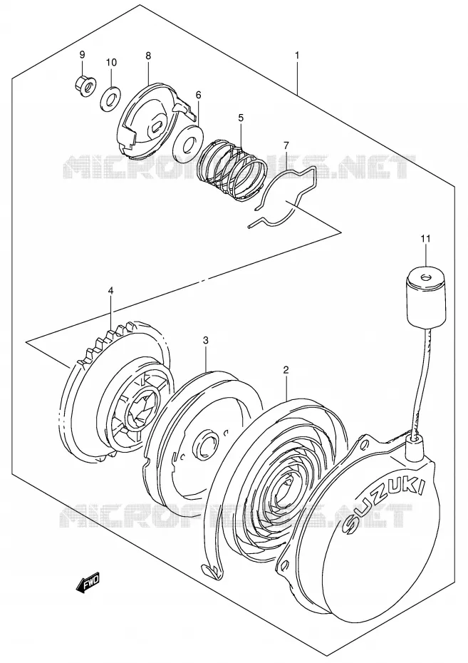 RECOIL STARTER (OPT) Suzuki QUAD 80 QUADSPORT 2006  LT80K6(P3/P28)