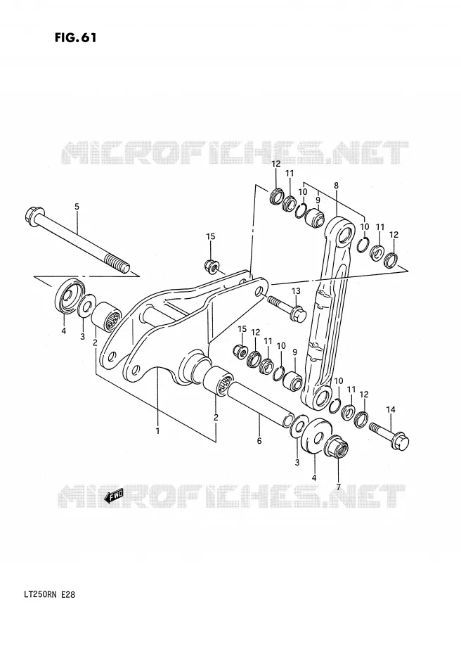 SHOCK ABSORBER LINKAGE (MODEL F/G) Suzuki QUAD 250 QUADRACER 1991  LT250RM(E28)