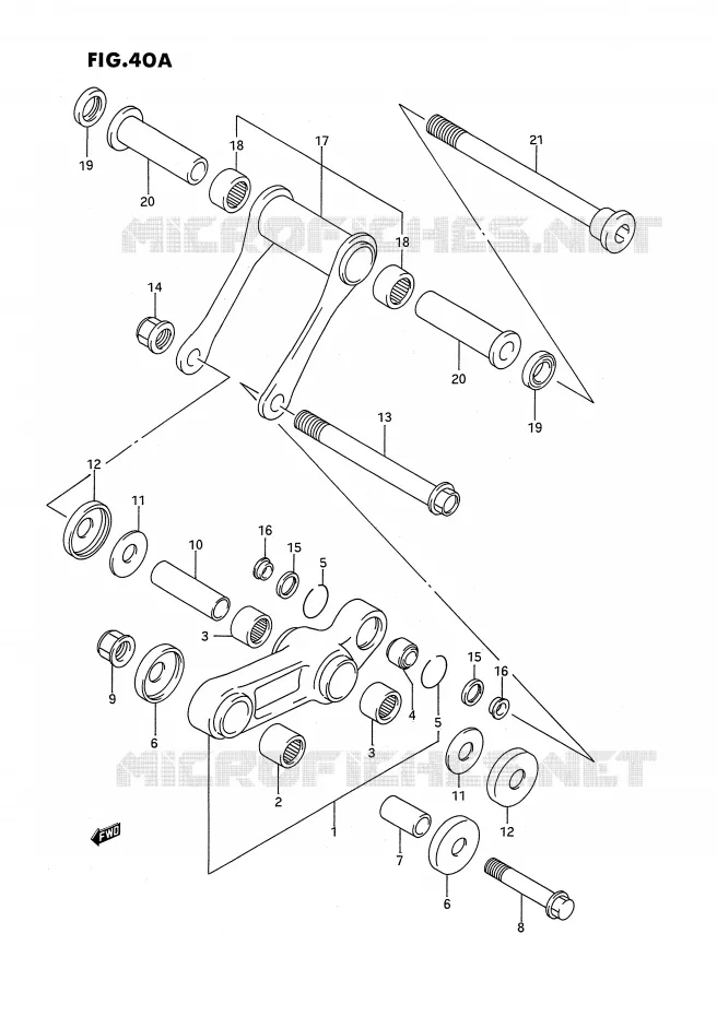 SHOCK ABSORBER LINKAGE (MODEL M) Suzuki QUAD 250 QUADRACER 1991  LT250RM(E1)