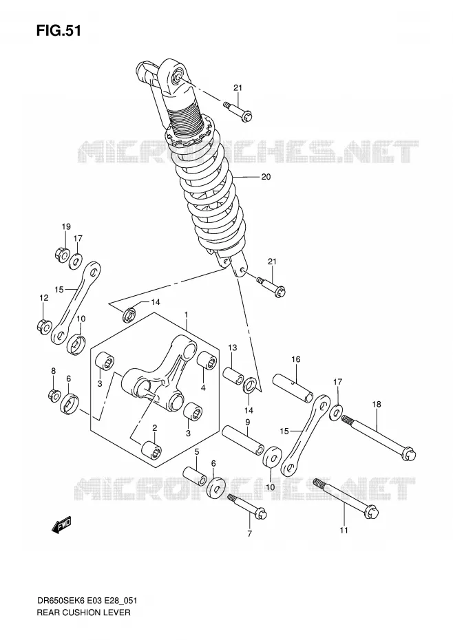 SHOCK ABSORBER LINKAGE Suzuki MOTO 650 DR 2008  DR650SEK8(E3/E28)