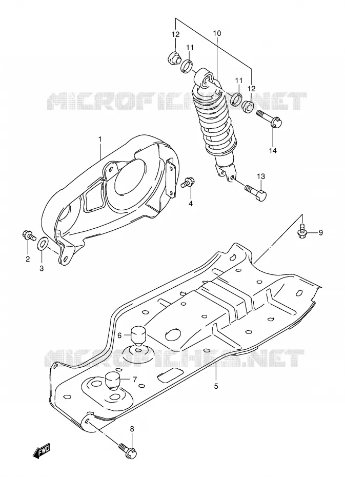 SHOCK ABSORBER Suzuki QUAD 80 QUADSPORT 2002  LT80K2(P1)
