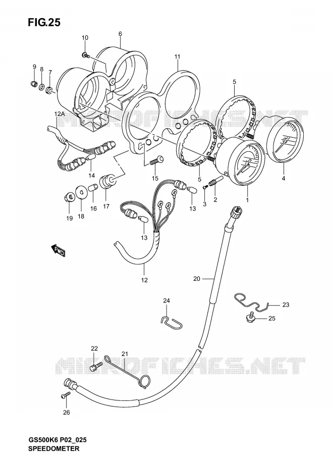 SPEEDOMETER (MODEL K3) Suzuki MOTO 500 GS-E 2005  GS500K5(P19)