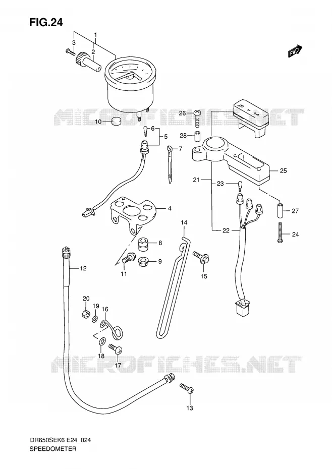 SPEEDOMETER Suzuki MOTO 650 DR 2010  DR650SEL0(E24)