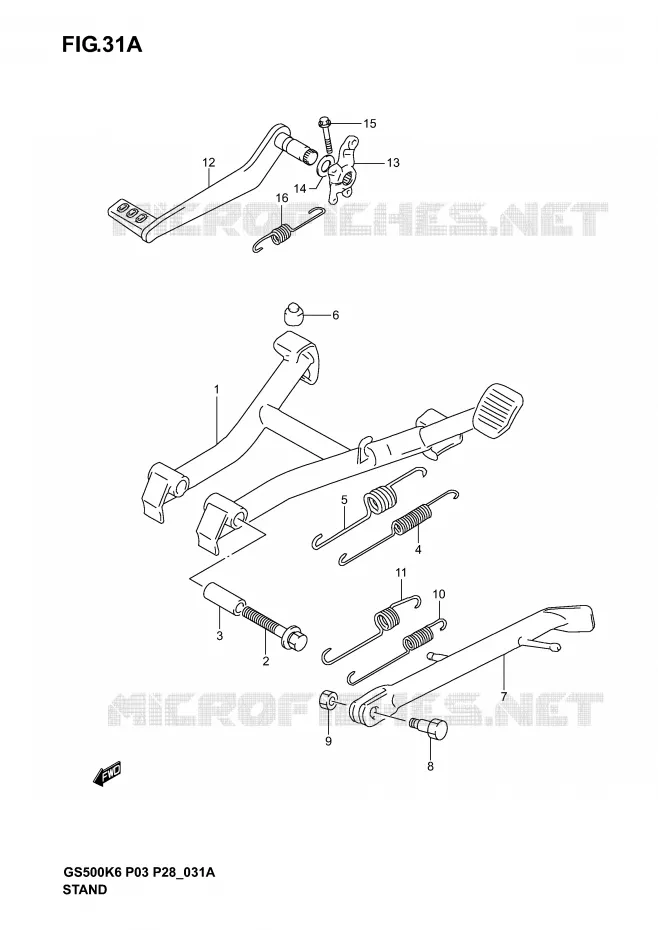 STAND (MODEL K4/K5/K6) Suzuki MOTO 500 GS-F 2005  GS500FK5(P3)