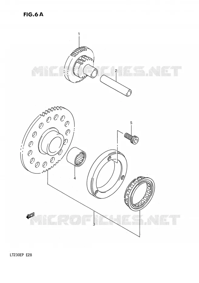 STARTER MOTOR CLUTCH (MODEL J/K/L/M/N/P) Suzuki QUAD 230 QUADSPORT 1987  LT230EH(E28)