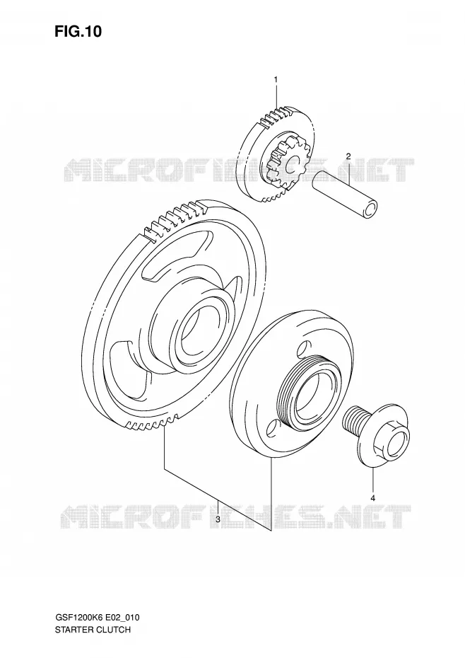 STARTER MOTOR CLUTCH Suzuki MOTO 1200 BANDIT 2006  GSF1200S K6 (E02,E19,E37)