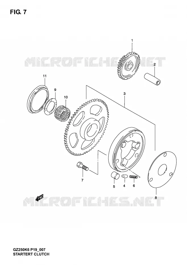 STARTER MOTOR CLUTCH Suzuki MOTO 250 MARAUDER 2006  GZ250K6(P19)