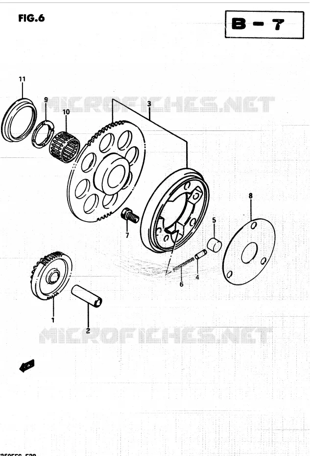STARTER MOTOR CLUTCH Suzuki QUAD 250 QUADRUNNER 1987  LT250EF(F/2/G)