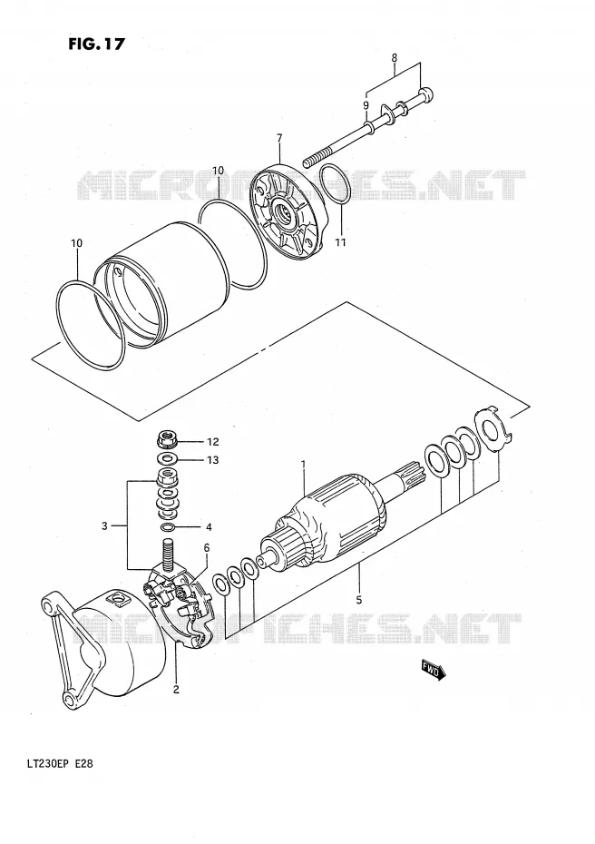 STARTER MOTOR Suzuki QUAD 230 QUADSPORT 1992  LT230EN(E28)