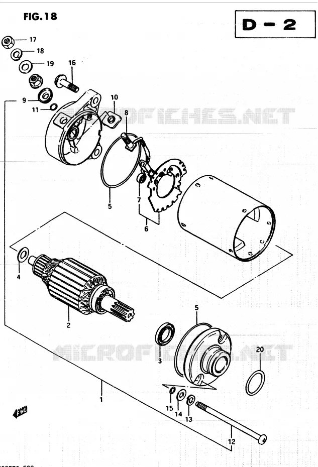 STARTER MOTOR Suzuki QUAD 250 QUADRUNNER 1985  LT250EF(F/2/G)