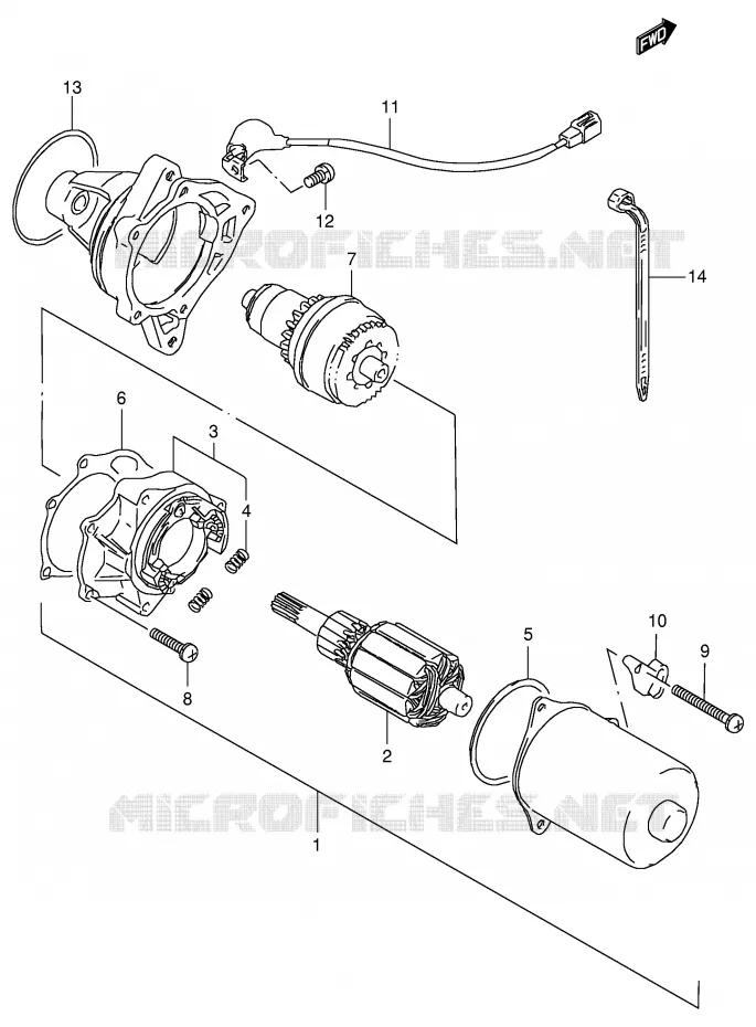 STARTER MOTOR Suzuki QUAD 80 QUADSPORT 2001  LT80K1(P3/P28)