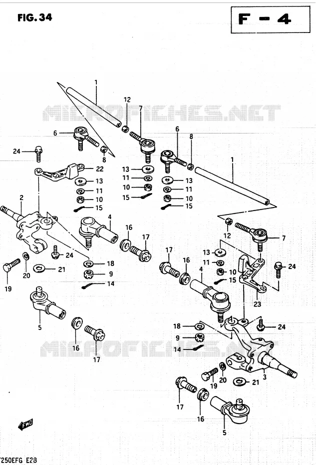 STEERING LINKAGE - HUB Suzuki QUAD 250 QUADRUNNER 1987  LT250EFF(F/2/G)
