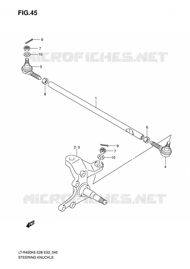 STEERING LINKAGE - HUB Suzuki QUAD 450 QUADRACER 2009  LT-R450K9(E28/E33)
