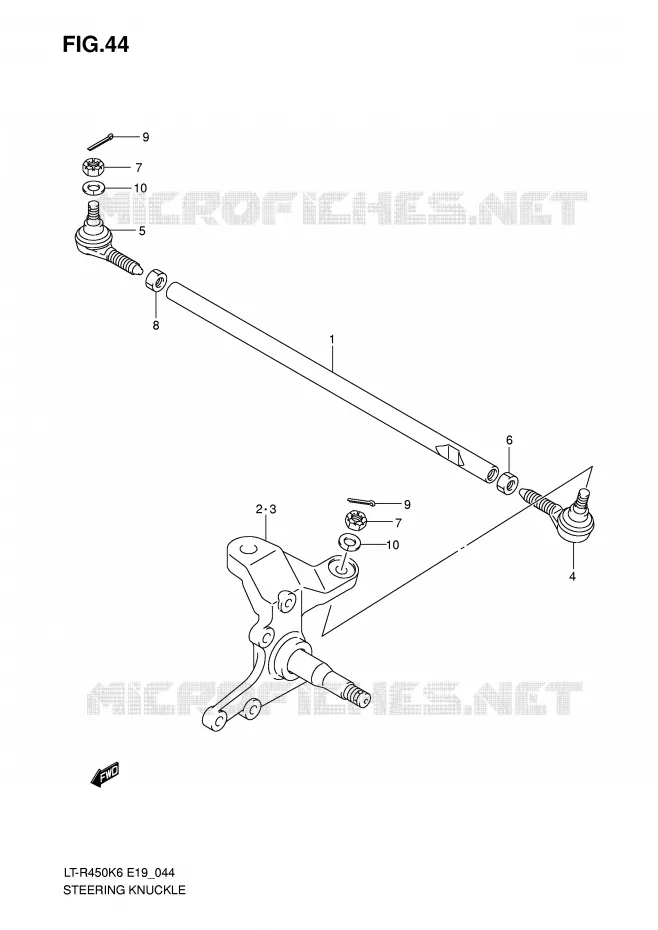 STEERING LINKAGE - HUB Suzuki QUAD 450 QUADRACER 2009  LT-R450ZK9(E19)