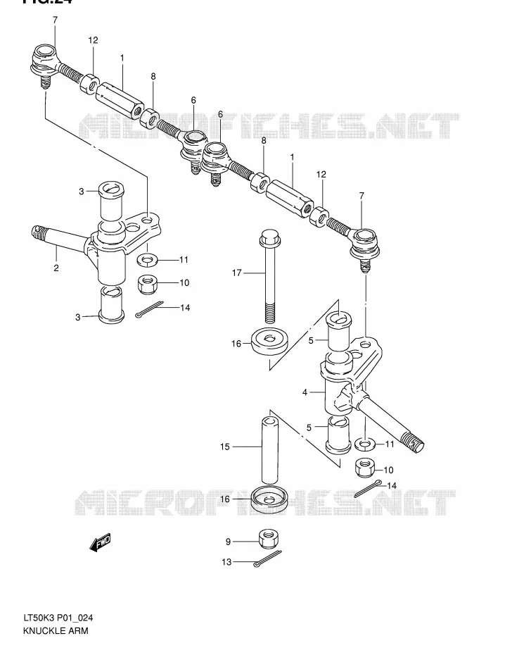 STEERING LINKAGE - HUB Suzuki QUAD 50 MINIQUAD-SPORT 2003  LT50K3(P1)