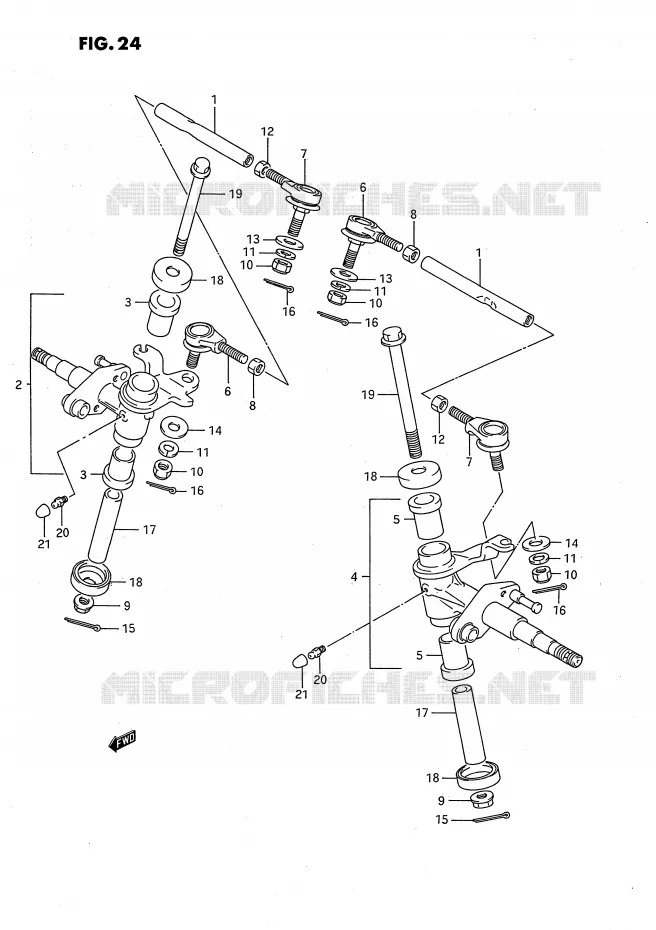 STEERING LINKAGE - HUB Suzuki QUAD 80 QUADSPORT 1995  LT80S(P28)