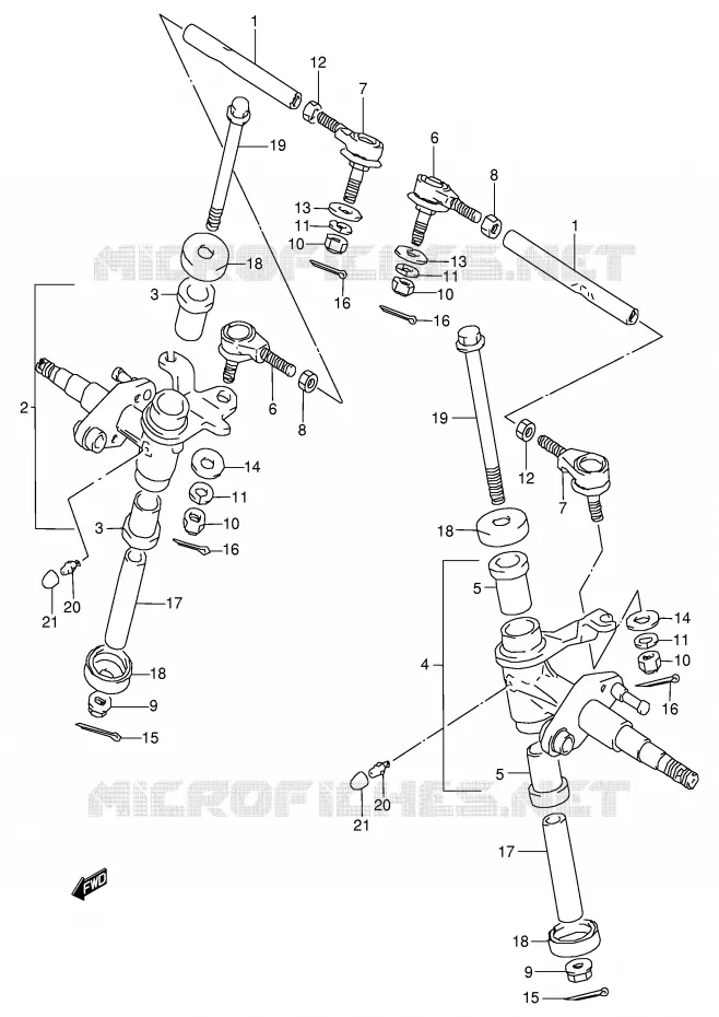 STEERING LINKAGE - HUB Suzuki QUAD 80 QUADSPORT 2000  LT80Y(P3/P28)
