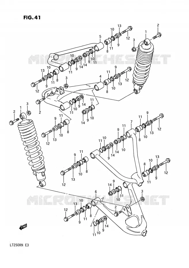 SUSPENSION ARM (MODEL F/G) Suzuki QUAD 250 QUADRACER 1985  LT250RF(E3)