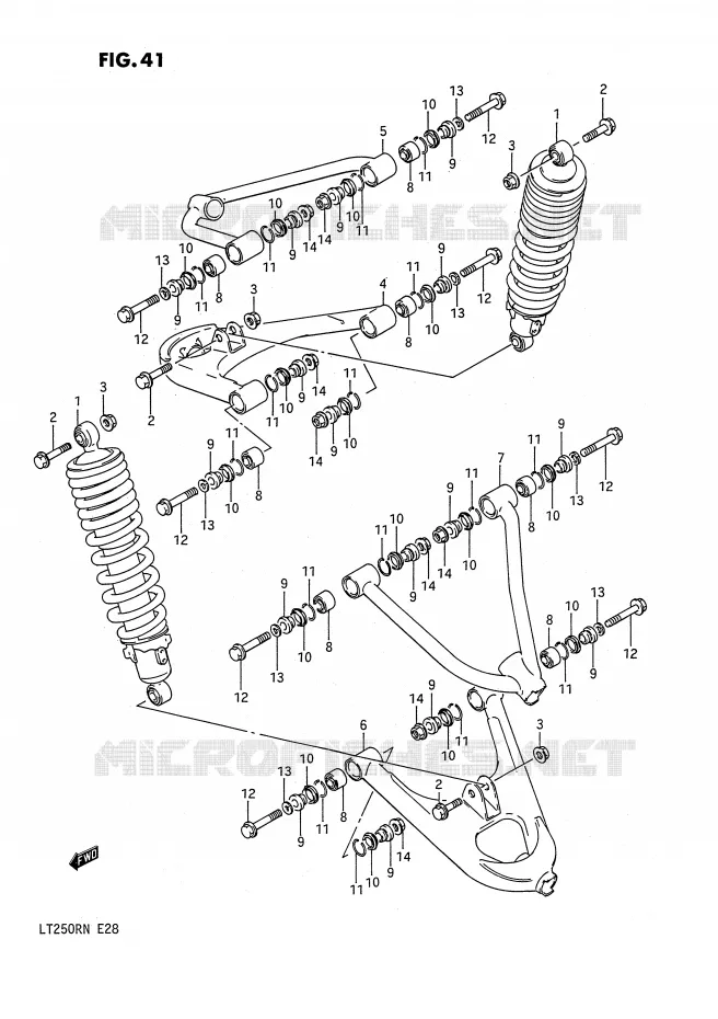 SUSPENSION ARM (MODEL F/G) Suzuki QUAD 250 QUADRACER 1990  LT250RL(E28)