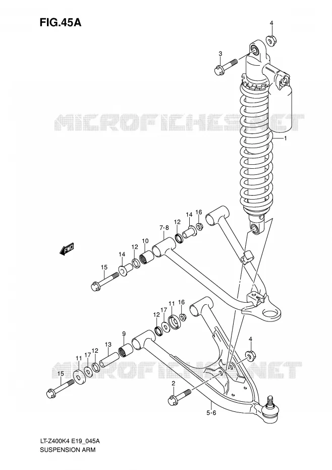 SUSPENSION ARM (MODEL K5/K6/K7) Suzuki QUAD 400 QUADSPORT 2007  LT-Z400K7(E19)