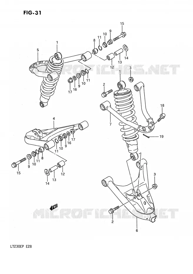 SUSPENSION ARM Suzuki QUAD 230 QUADSPORT 1987  LT230EH(E28)