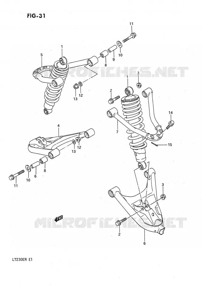 SUSPENSION ARM Suzuki QUAD 230 QUADSPORT 1990  LT230EL(E1)