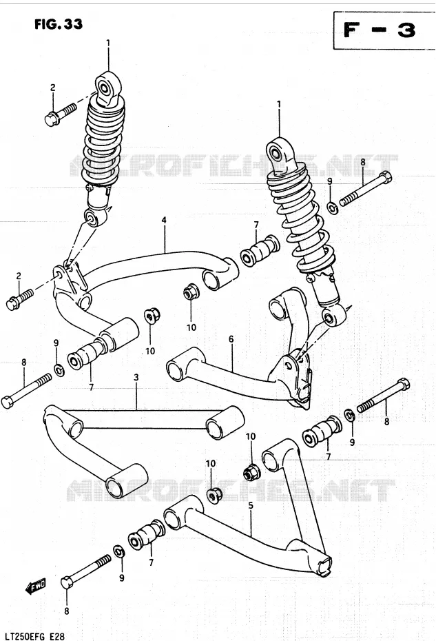 SUSPENSION ARM Suzuki QUAD 250 QUADRUNNER 1987  LT250EF(F/2/G)