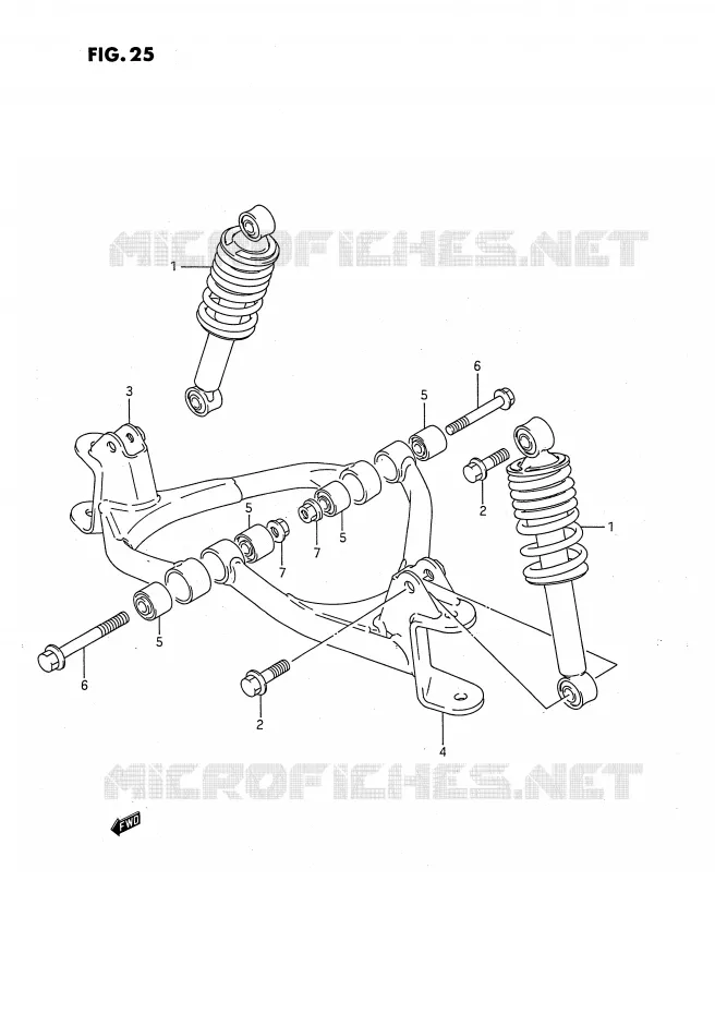 SUSPENSION ARM Suzuki QUAD 80 QUADSPORT 1987  LT80H(P28)