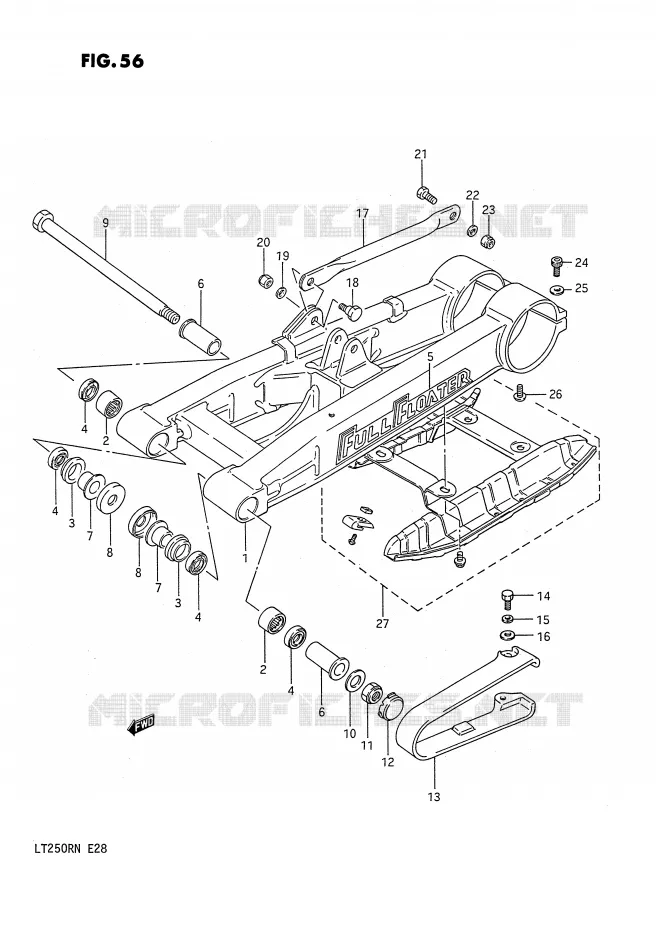 SWINGARM (MODEL F) Suzuki QUAD 250 QUADRACER 1991  LT250RM(E28)
