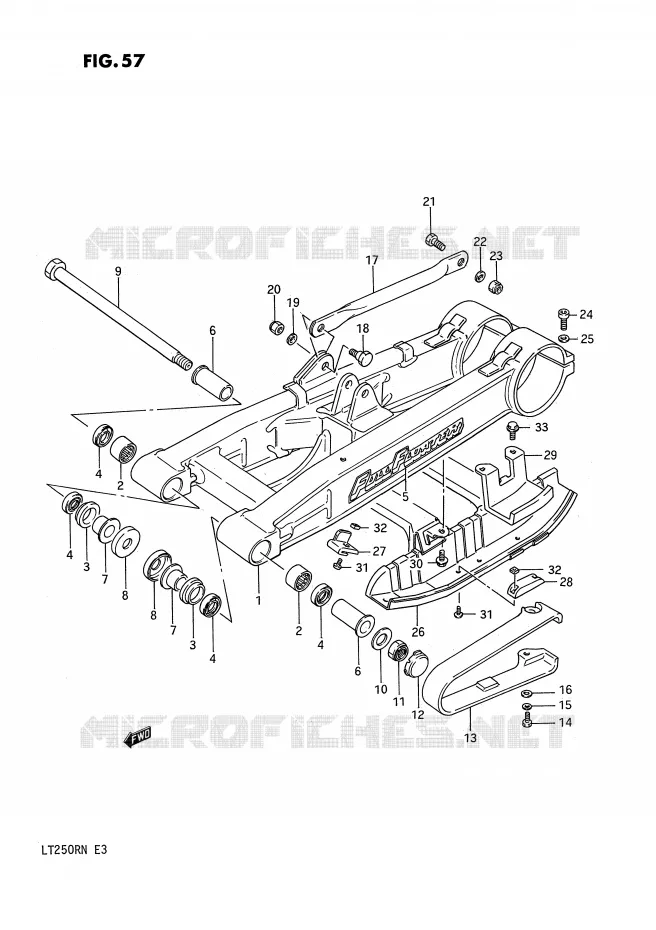 SWINGARM (MODEL G) Suzuki QUAD 250 QUADRACER 1985  LT250RF(E3)