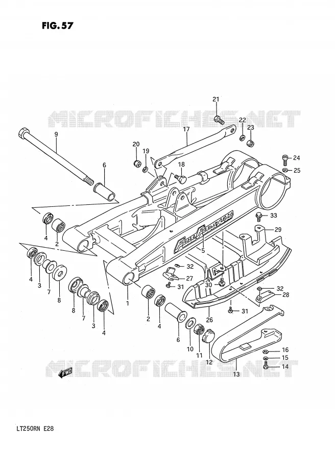 SWINGARM (MODEL G) Suzuki QUAD 250 QUADRACER 1990  LT250RL(E28)