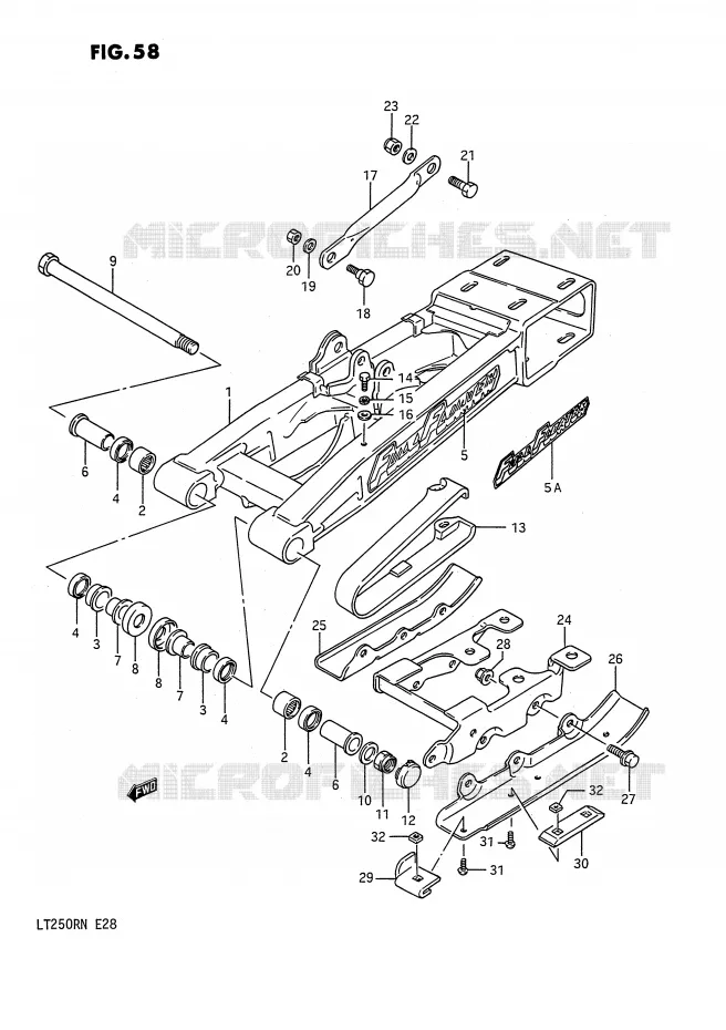 SWINGARM (MODEL H/J/K/L) Suzuki QUAD 250 QUADRACER 1990  LT250RL(E28)