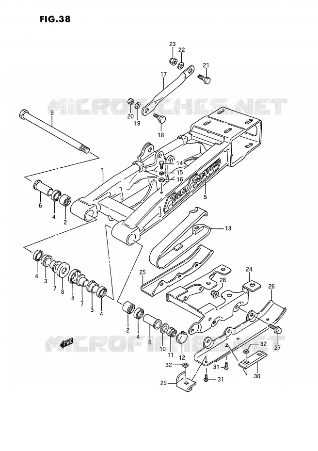 SWINGARM (MODEL L) Suzuki QUAD 250 QUADRACER 1991  LT250RM(E1)