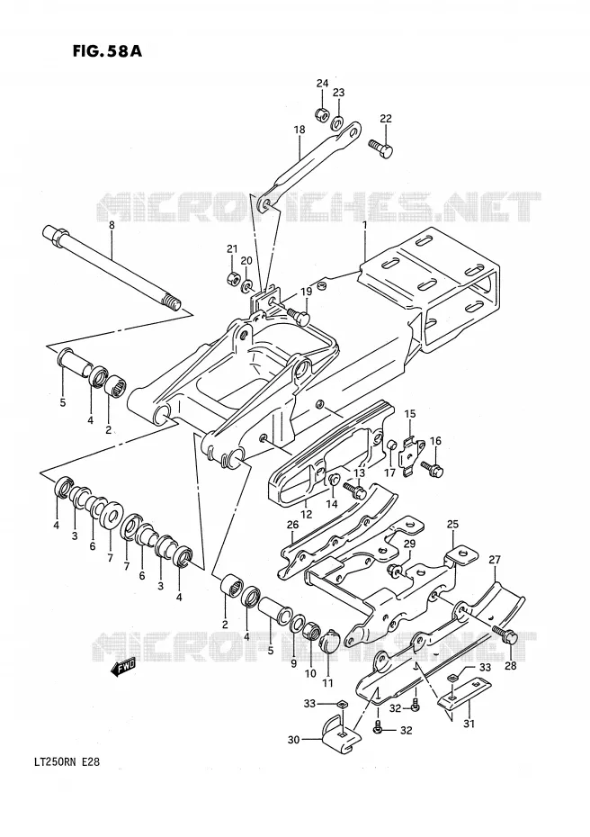 SWINGARM (MODEL M/N) Suzuki QUAD 250 QUADRACER 1986  LT250RG(E28)