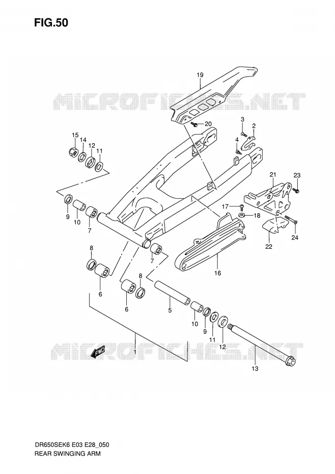 SWINGARM Suzuki MOTO 650 DR 2008  DR650SEK8(E3/E28)