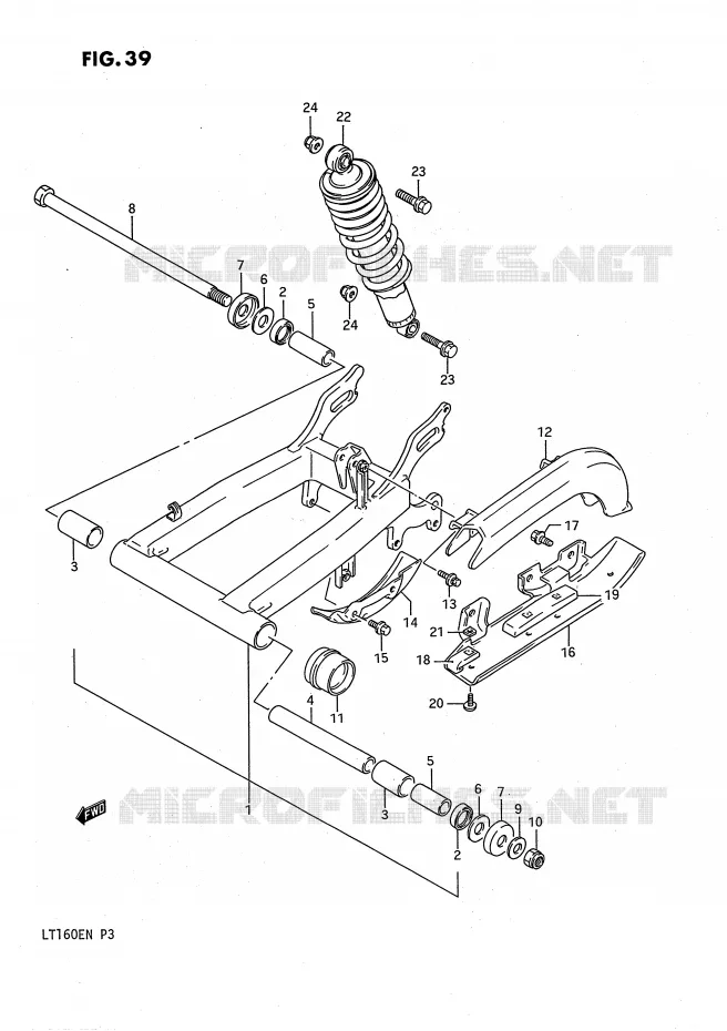SWINGARM Suzuki QUAD 160 QUADRUNNER 1989  LT160EK(P3)