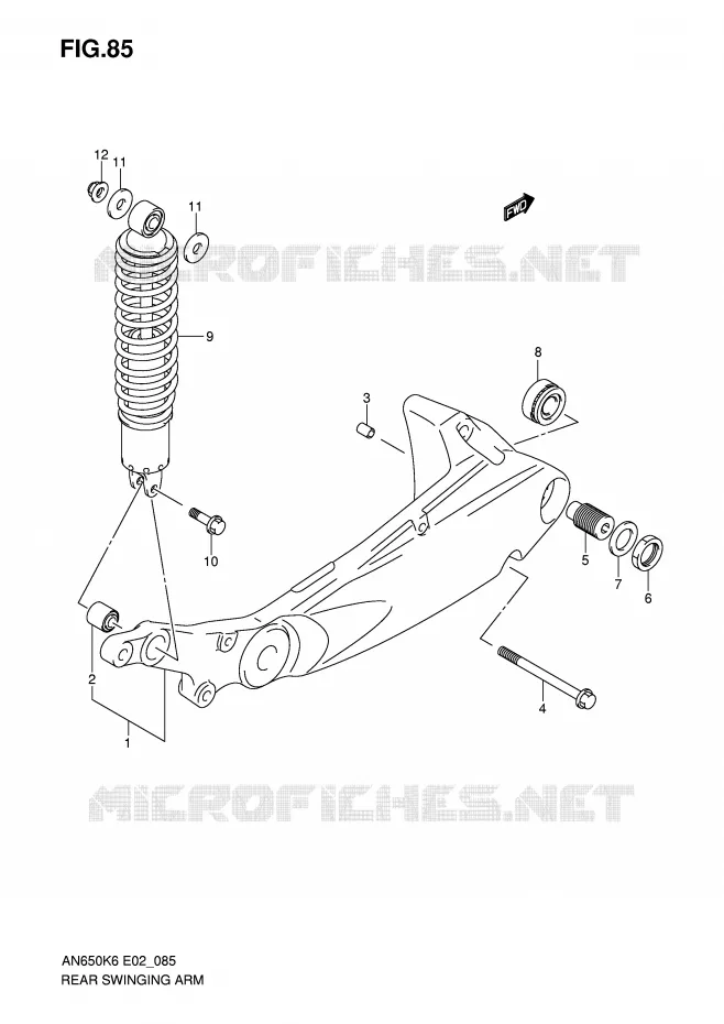 SWINGARM Suzuki SCOOTER 650 BURGMAN 2007  AN650K7(E2)