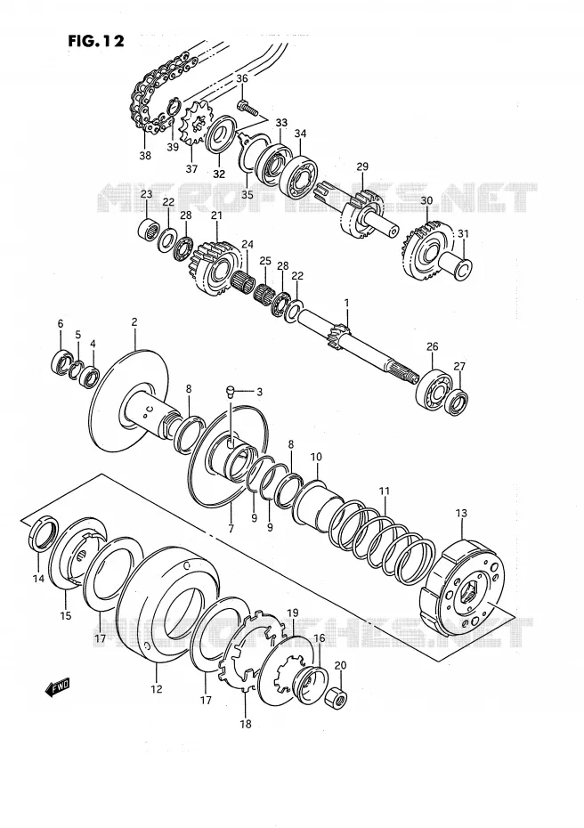 TRANSMISSION (2) Suzuki QUAD 80 QUADSPORT 1995  LT80S(P28)