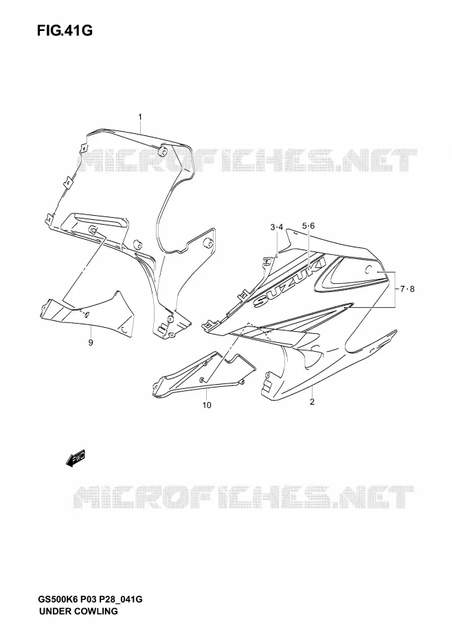 UNDER COWLING  (GS500FK6) Suzuki MOTO 500 GS-F 2006  GS500FK6(P3)