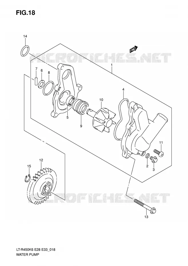 WATER PUMP Suzuki QUAD 450 QUADRACER 2007  LT-R450K7(E28/E33)