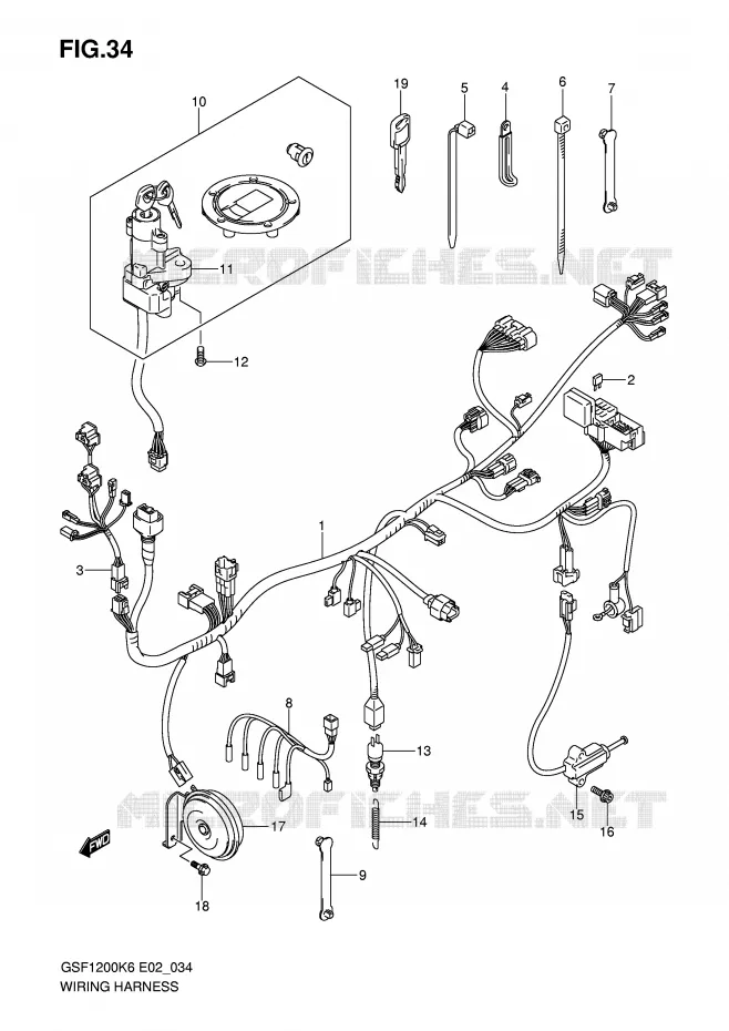 WIRING HARNESS (GSF1200SK6/SAK6) Suzuki MOTO 1200 BANDIT-S 2006  GSF1200SK6(E2)