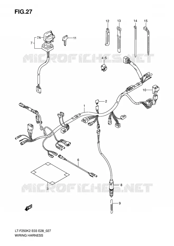 WIRING HARNESS (MODEL K2/K3/K4) Suzuki QUAD 250 OZARK 2002  LT-F250K2(E3/E28)
