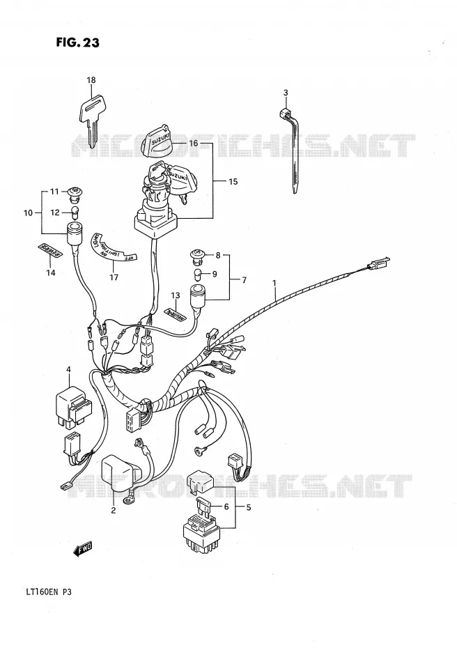 WIRING HARNESS Suzuki QUAD 160 QUADRUNNER 1991  LT160EM(P3)