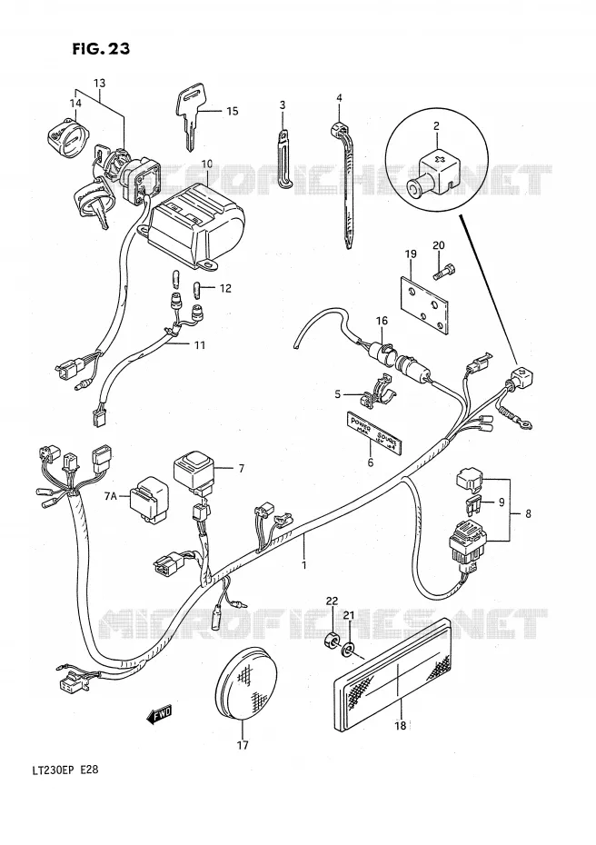 WIRING HARNESS Suzuki QUAD 230 QUADSPORT 1991  LT230EM(E28)