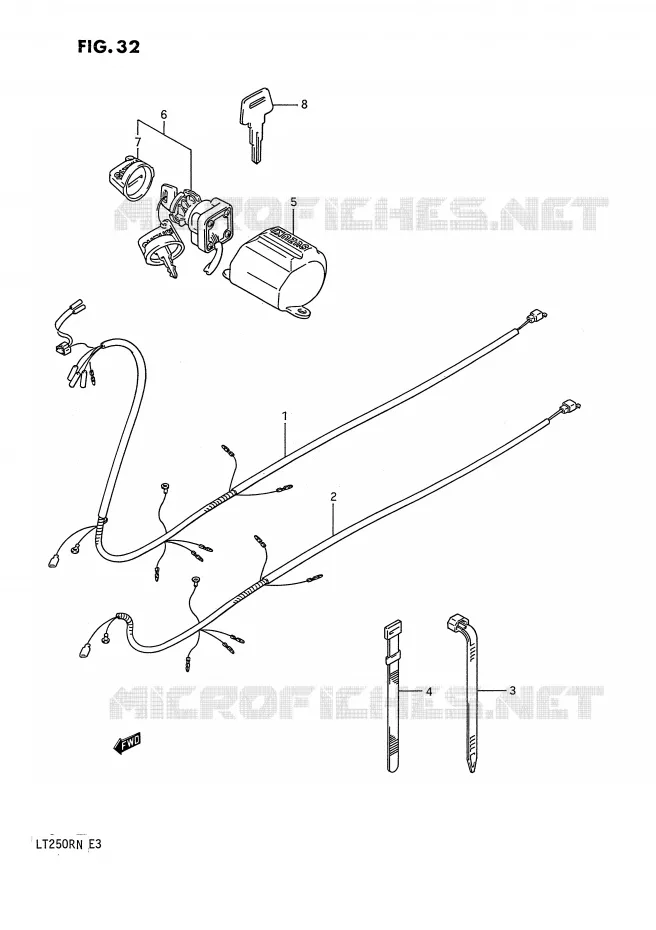 WIRING HARNESS Suzuki QUAD 250 QUADRACER 1987  LT250RH(E3)