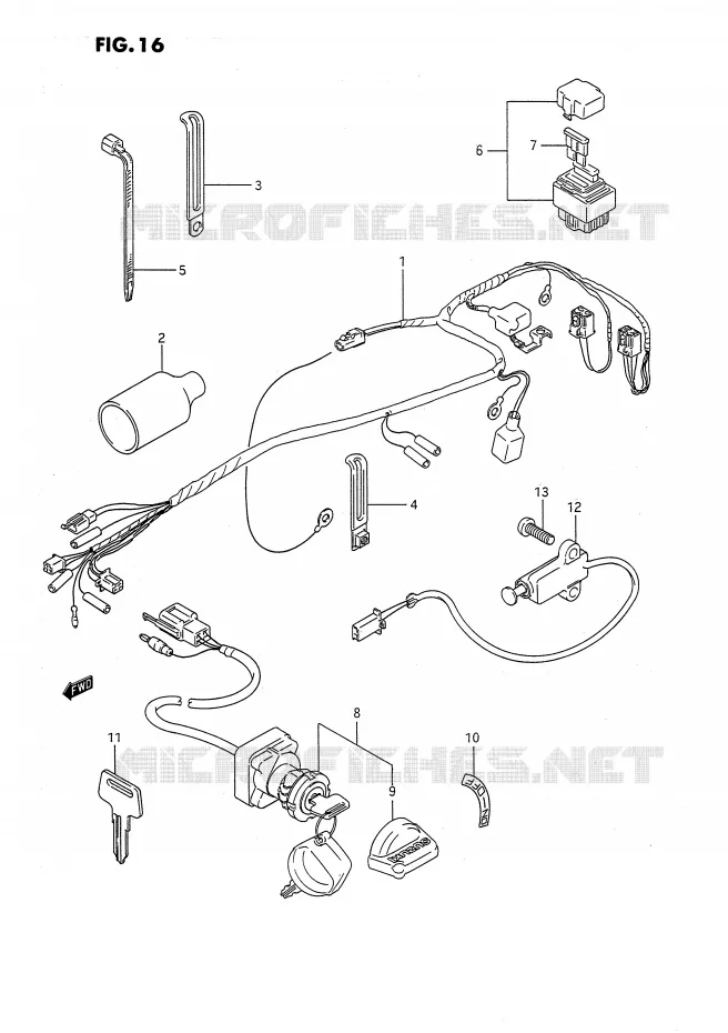 WIRING HARNESS Suzuki QUAD 80 QUADSPORT 1987  LT80H(P1)